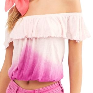 NWT FREE PEOPLE CORA LEE PINK TIE DYE TOP XS